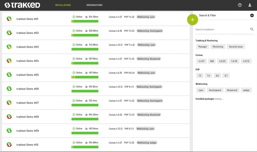 Settings Docs trakked io